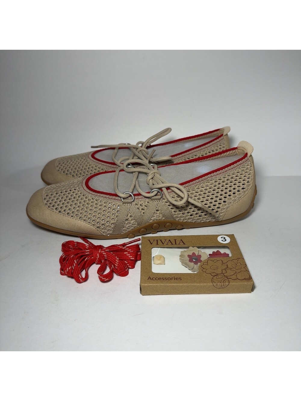 Vivaia Cecily Almond Mesh Knit Flats Women EU 40.5 US 9-9.5 w/ Box